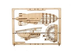 Puzzle mecanic din lemn Ugears 2.5D cu dirijabilul Zeppelin
