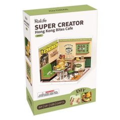 RoboTime 3D dřevěná skládačka Miniatura domečku Hongkongská kavárna