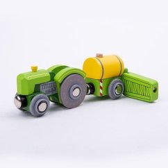 Tractor feroviar Bigjigs cu siding verde