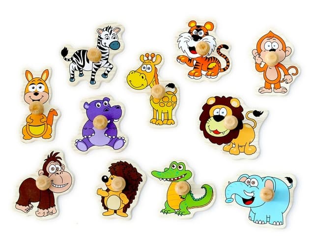 2Kids Toys Dřevěné puzzle Safari 11 dílků