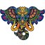 Drevené farebné puzzle - Sacred Elephant