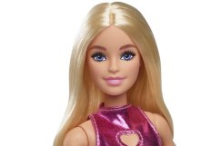 Barbie modell - fényes ruha szívvel HYT88 TV