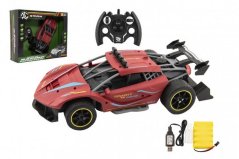 Auto RC Sport červené 33cm plast 2,4GHz na baterie + dobíjecí pack