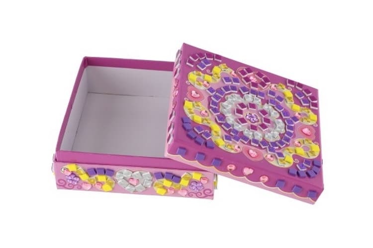 Boîte à bijoux créative avec mosaïque et accessoires dans la boîte 21x18x5,5cm