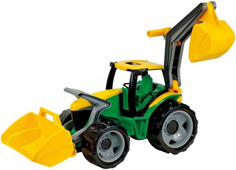 Lena 2080 Traktor s lyžicou a rýpadlom, žltá a zelená