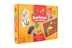 Korkové kladivo vytvorené z dreva s príslušenstvom v krabici 33x24x4,5cm