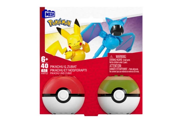 Megablok Pokéball Pokémon-Pikachu e Zubat HXP12