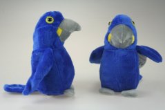 Perroquet en peluche bleu