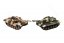 Tanque RC 2pcs 25cm tanque de batalla + tiempo pack 27MHZ y 40MHz camuflaje con sonido y luz