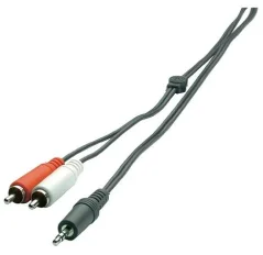 Připojovací kabel SpeaKa, jack zástr. 3.5 mm/ 2x cinch zástr., černý, 2 m