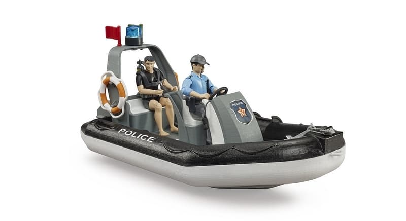 Bruder 62733 BWORLD Bateau de police avec 2 figurines et accessoires