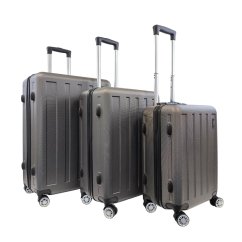Bavy Cestovní kufr skořepinový Stripes Dark grey - set 3 ks