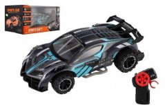 Auto RC sportovní plast 2,4GHz 20cm na baterie šedo-tyrkysové v krabici