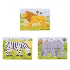 Bigjigs Toys puzzle 3in1 animale safari