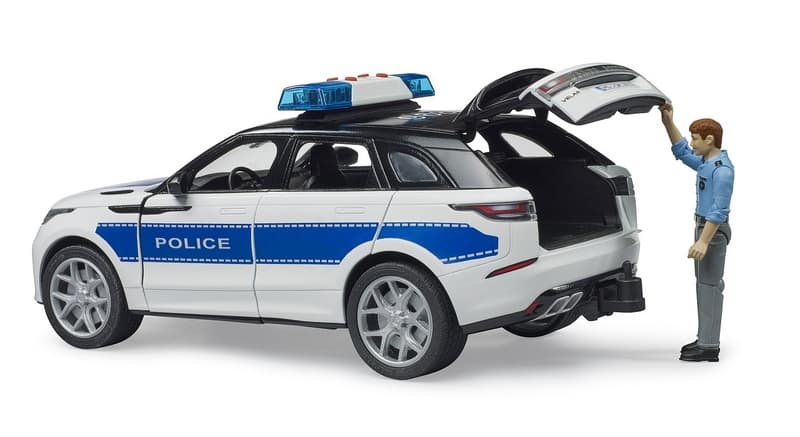Bruder 2890 - Pojazd policyjny Range Rover Velar z policjantem