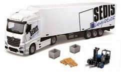 Bburago 1:43 MB Actros SEDIS Logistics cu stivuitor ?i accesorii