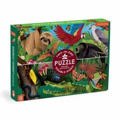 Mudpuppy Puzzle reversibil Rainforest deasupra și pe pământ 100 de piese