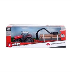 Bburago 10cm Tractor agricol cu volan ?i Massey Ferguson 8740S