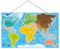 Woody Puzzle mapa světa Svět v obrázcích, 2 v 1
