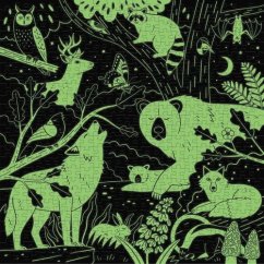 Mudpuppy Puzzle Animale din pădure - strălucește în întuneric 500 de piese