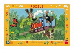 Puzzle taupe et locomotive, 15 pièces - Dino