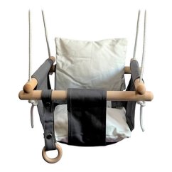 Balançoire textile pour enfants 100% coton noir et blanc