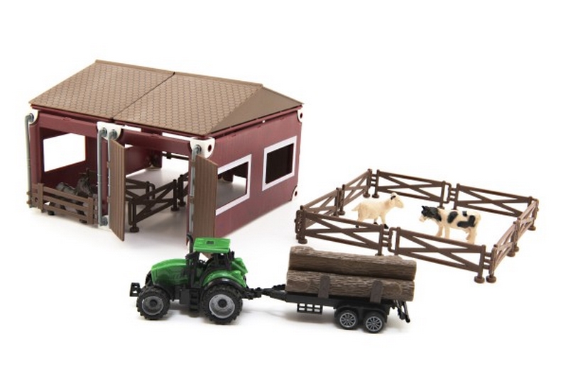 Zestaw domowy farma ze zwierzętami i traktorem, 51szt w pudełku