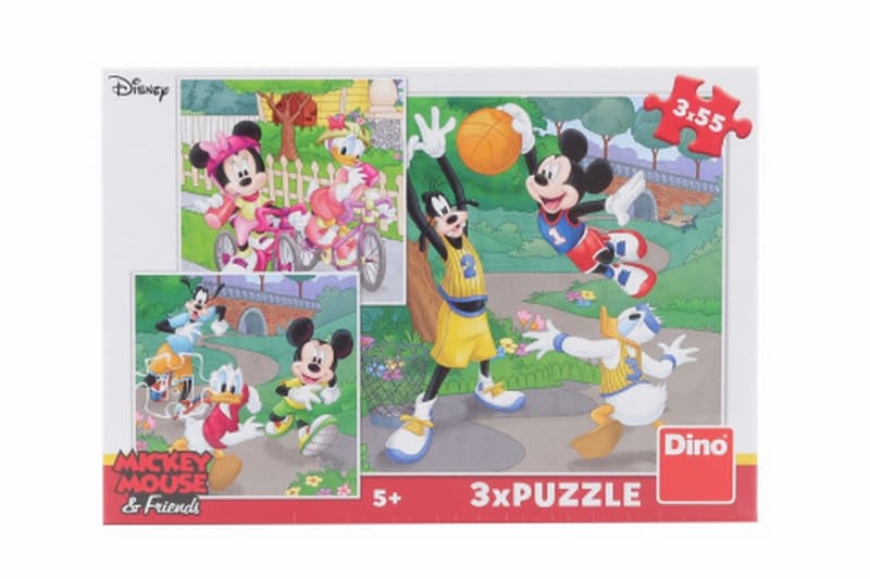 Puzzle Walt Disney Mickey e Minnie atleti 3x55d