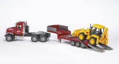 Bruder 2813 Nákladní auto Mack Granit s návěsem + bagr JCB 4CX