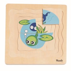 Woody Puzzle pe carton Evoluția broaștei