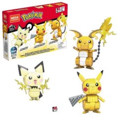 Mega Construx - zbuduj i wyświetl Pikachu i jego trio rozwojowe.