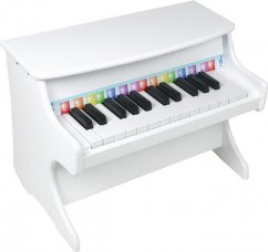 Petit jouet musical en bois à pied Piano blanc