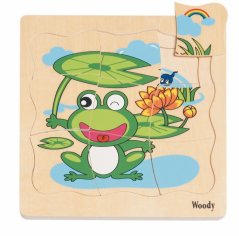 Woody Puzzle na tablicy Ewolucja żaby