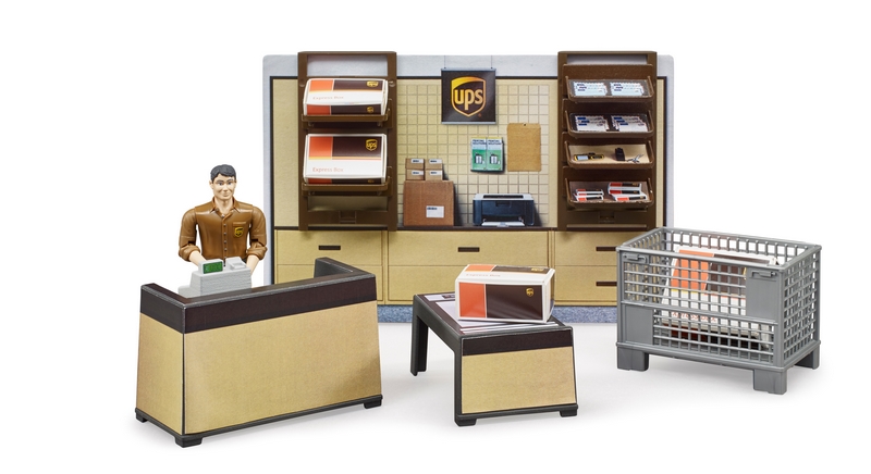 Bruder 62250 BWORLD Pobočka přepravce UPS s figurkou