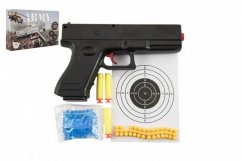 Pistol BB 20cm plastic + 3 tipuri de gloanțe