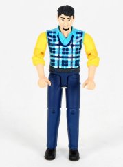 Bruder 46185 BWORLD Man - károvaná vesta, modré nohavice