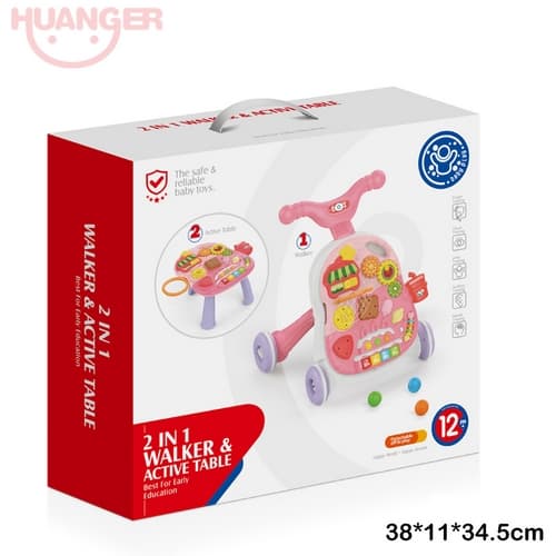 Chodítko/stolek růžové