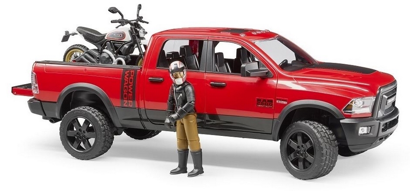 Bruder 2502 Voiture tout-terrain RAM avec moto et figurine