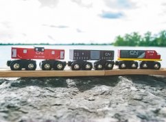 Bigjigs Rall Pociąg towarowy CN + tory