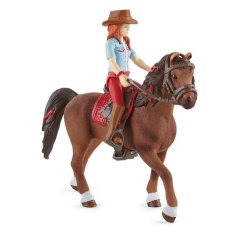Schleich 42539 Hannah a gyömbér, mozgatható ízületekkel, lóháton