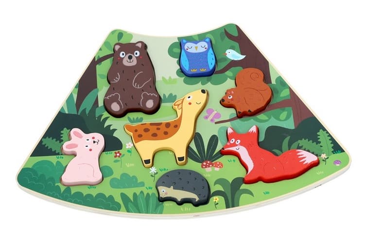 2Kids Toys Dřevěné puzzle Kruh propojitelné 6 v 1