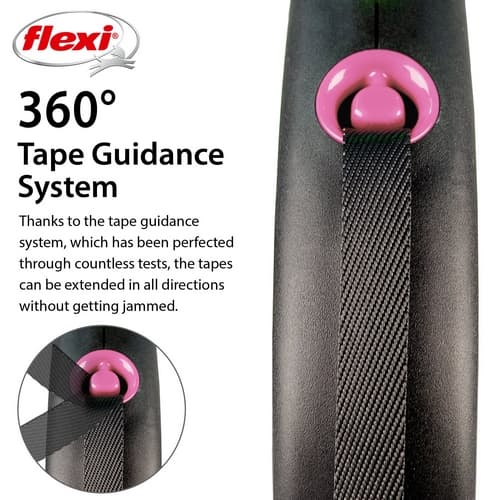 Flexi Vodítko Black Design S pásek 5m černo-růžové