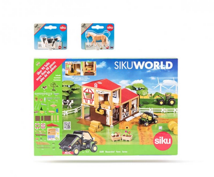Świat SIKU - farma, 2 konie i 2 krowy