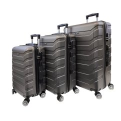 Bavy Cestovní kufr skořepinový Ribs Dark grey - set 3 ks