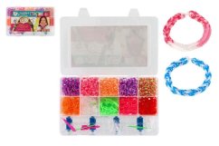 Készíts magadnak karkötőt kreatív készlet - kötőszék és gumiszalagok 2400db teljes dobozban 28x17x6cm