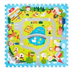 Plastica habszivacs puzzle falu, 9 darab