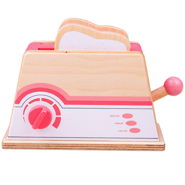 Bigjigs Toys Prăjitor de pâine din lemn roz