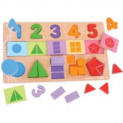 Bigjigs Toys Tablă didactică Numere, culori, forme