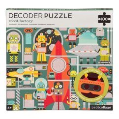 Petit Collage Puzzle robots 100 pièces avec lunettes 3D