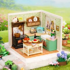 RoboTime 3D dřevěná skládačka Miniatura domečku Farmářská kuchyně